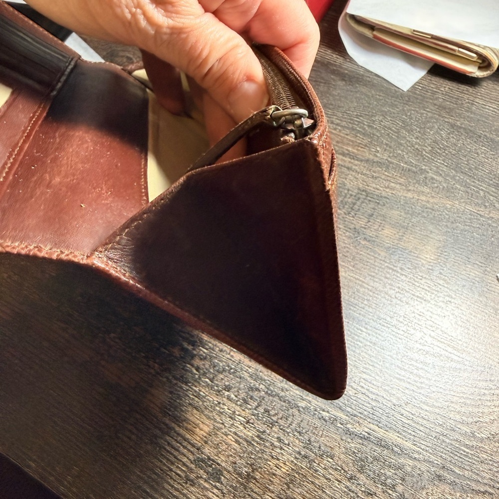 BVLGARI Leather Long Wallet with Silver-Tone Ring Closure - Brown - Picture 12 of 12